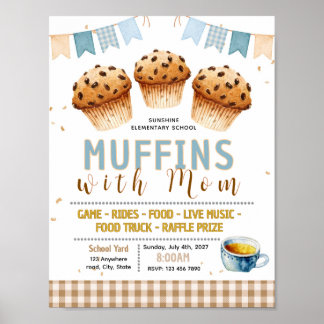 Redigerbar muffins med mamma-insamlingsflygblad poster