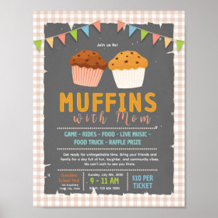 Redigerbar muffins med mamma-insamlingsflygblad poster