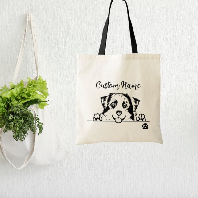 Redigerbar Namn Aussie Tote Bag | Australiska hund Tygkasse (Skapare uppladdad)