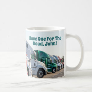 Redigerbar Namn Big Rig 18 Wheeler Lastbil-drivrut Kaffemugg