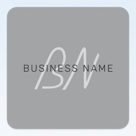 Redigerbar Namn eller Hälsning | Svart och Mörk Gr Fyrkantigt Klistermärke