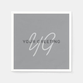 Redigerbar Namn eller Hälsning | Svart och Mörk Gr Pappersservett