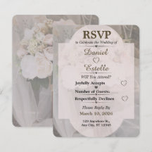 Redigerbar Neutral Boho Bröllop RSVP-kort