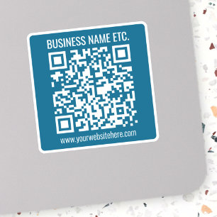 Redigerbar Ocean Blue QR-kod Klistermärken