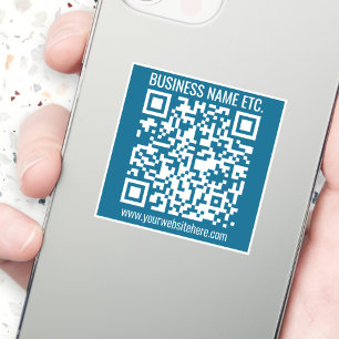 Redigerbar Ocean Blue QR-kod Klistermärken