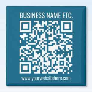 Redigerbar Ocean Blue QR-kod Magnet