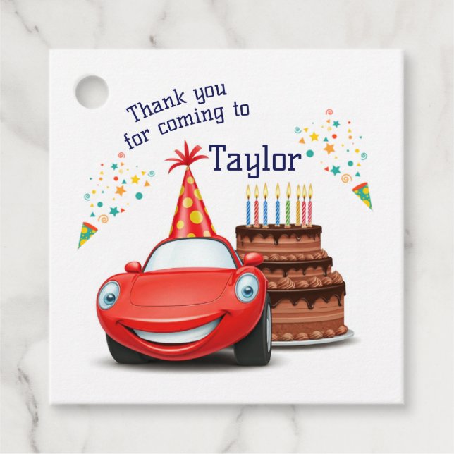 Redigerbar och utskrivbar design - Cars-Thned Gåvor Etiketter (Framsida)