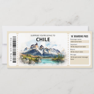 Redigerbar Ombordstigningshandling för Chile-flyg Inbjudningar