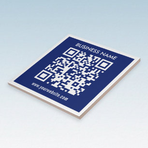 Redigerbar (omedelbart genererad) QR-kod Marinbl Kakelplatta