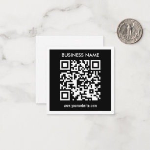 Redigerbar (omedelbart genererad) QR-kod Svart Anteckningskort