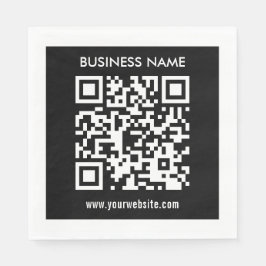 Redigerbar (omedelbart genererad) QR-kod | Svart Pappersservett