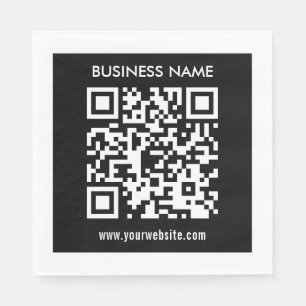 Redigerbar (omedelbart genererad) QR-kod Svart Pappersservett
