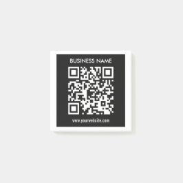 Redigerbar (omedelbart genererad) QR-kod | Svart Post-it Block