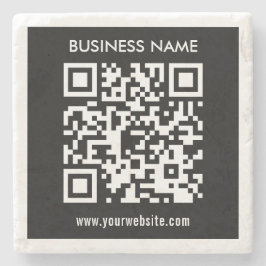 Redigerbar (omedelbart genererad) QR-kod | Svart Stenunderlägg