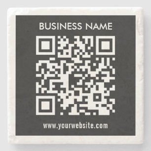 Redigerbar (omedelbart genererad) QR-kod Svart Stenunderlägg
