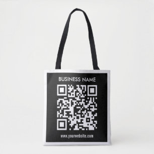 Redigerbar (omedelbart genererad) QR-kod Svart Tygkasse