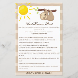 Redigerbar Pappa Vet Bäst Baby Shower-spel