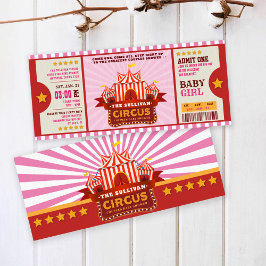 Redigerbar par-dusch för Färg Circus Biljett Inbjudningar