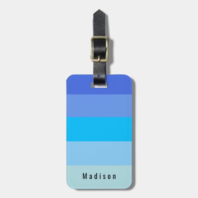 Redigerbar personlig ☀️ 🍋 Bright Blue Vår Hues Bagagebricka (Vertikal Framsida)