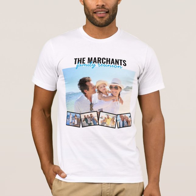 Redigerbar Personlig för Family Photo Collation T Shirt (Framsida)