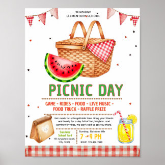Redigerbar picknick fundraisingaffisch poster
