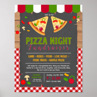 Redigerbar pizza insamlingsflygblad poster