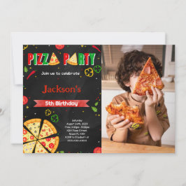 Redigerbar Pizza Photo-inbjudan Inbjudningar
