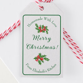 Redigerbar present för julbakning Grön God Jul Presentetikett