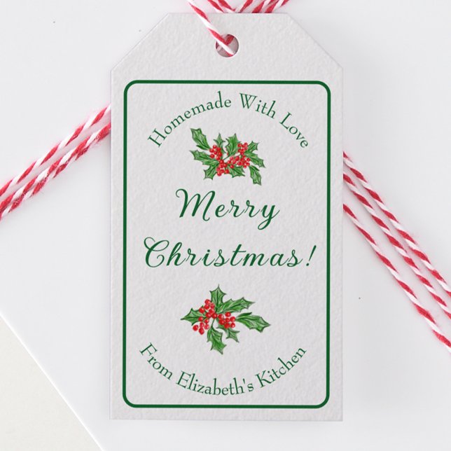 Redigerbar present för julbakning Grön God Jul Presentetikett (Skapare uppladdad)