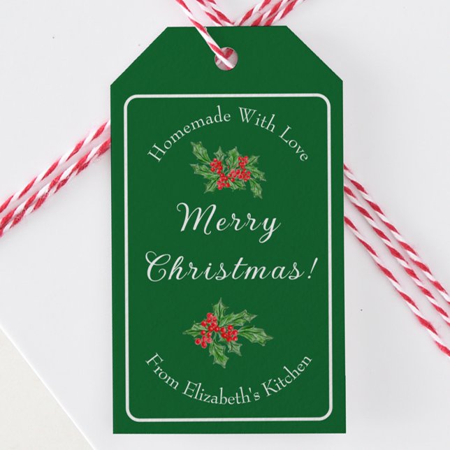 Redigerbar present för julbakning Grön God Jul Presentetikett (Skapare uppladdad)