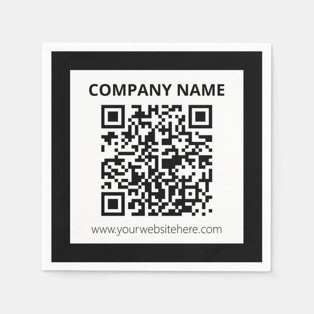 Redigerbar QR-kod & Enkel Anpassningsbar Design Pappersservett (Framsidan)