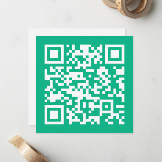 Redigerbar QR-kod Generera din egen | Tealgrön Anteckningskort