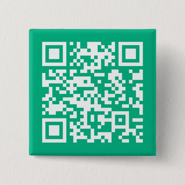 Redigerbar QR-kod Generera din egen |  Tealgrön  Knapp (Framsida)