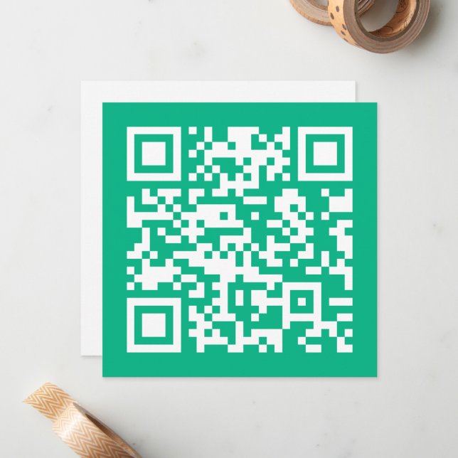 Redigerbar QR-kod genererar din egen | Grönt Anteckningskort (Fram/Back In Situ)
