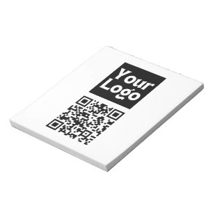 Redigerbar QR-kod och din Logotyp eller image för Anteckningsblock