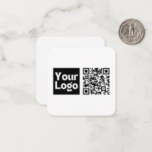 Redigerbar QR-kod och din Logotyp eller image för Anteckningskort