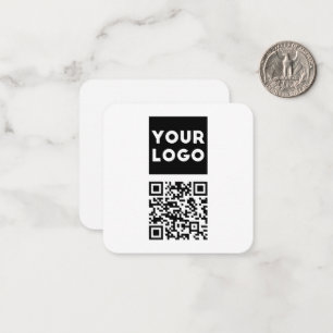 Redigerbar QR-kod och din Logotyp eller image för Anteckningskort