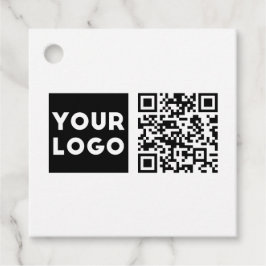 Redigerbar QR-kod och din Logotyp eller image för  Gåvor Etiketter