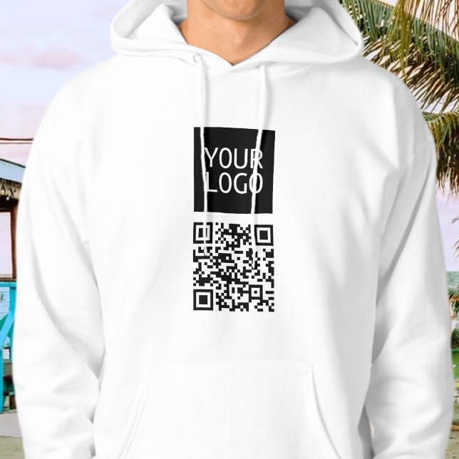 Redigerbar QR-kod och din Logotyp eller image för  Hoodie (Skapare uppladdad)
