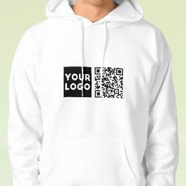 Redigerbar QR-kod och din Logotyp eller image för  Hoodie
