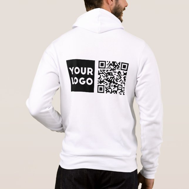 Redigerbar QR-kod och din Logotyp eller image för  T Shirt (Baksida)