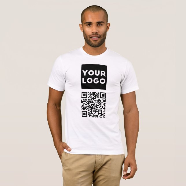 Redigerbar QR-kod och din Logotyp eller image för  T Shirt (Hel framsida)