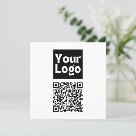 Redigerbar QR-kod och din Logotyp eller image för  Tack Kort
