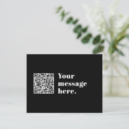 Redigerbar QR-kod & Retro-moderna text Tack Kort