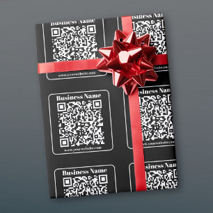 Redigerbar QR-kod, svart och vit Retro Modern Stil Presentpapper