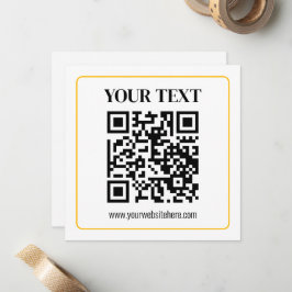 Redigerbar QR-kod & text med guldrand Anteckningskort