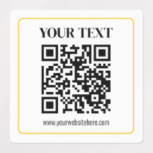 Redigerbar QR-kod & text med guldrand