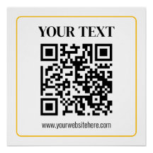 Redigerbar QR-kod & text med guldrand