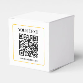 Redigerbar QR-kod & text med guldrand Presentaskar