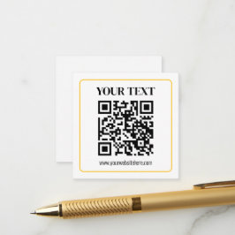 Redigerbar QR-kod & text med guldrand Tilläggskort